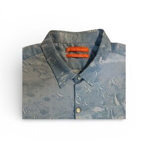 Tori Richard Made in Hawaii Jacquard Shirt L Vintage Ocean Fish